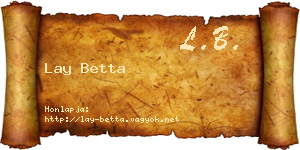 Lay Betta névjegykártya